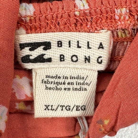 NWT Billabong Fell For You Floral Midi MilkMaid Sweetheart Dress Terracotta - Picture 5 of 15